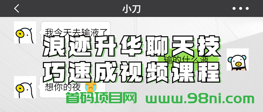 浪迹升华聊天技巧速成视频课程-首码网-网上创业赚钱首码项目发布推广平台