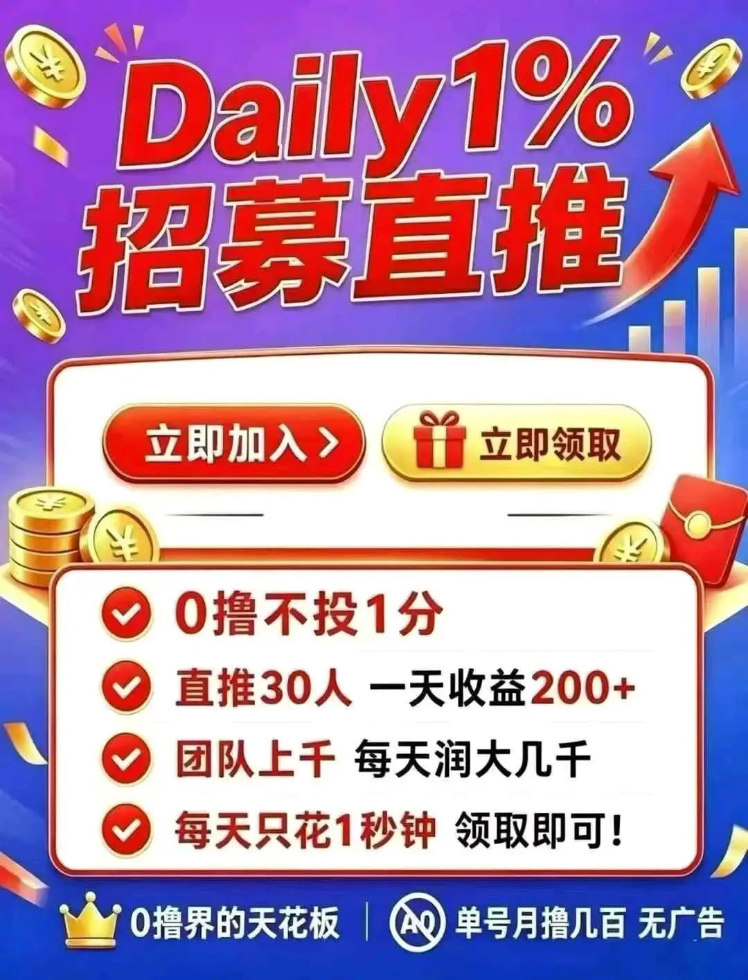Daily1%震撼来袭,链上爬墙模式,模式制度全解析-九八首码网-首码项目发布-网赚副业零撸项目平台