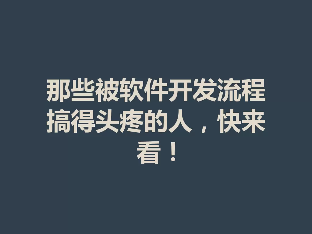 那些被软件开发流程搞得头疼的人,快来看! 三