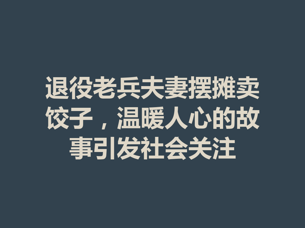 退役老兵夫妻摆摊卖饺子，温暖人心的故事引发社会关注 二