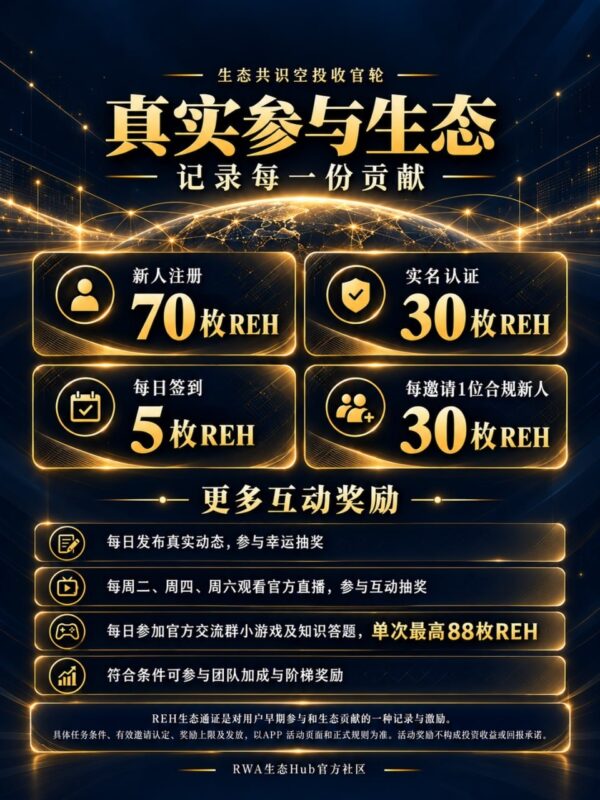 RWA生态零撸REHA，10U起提现-九八首码网-首码项目发布-网赚副业零撸项目平台